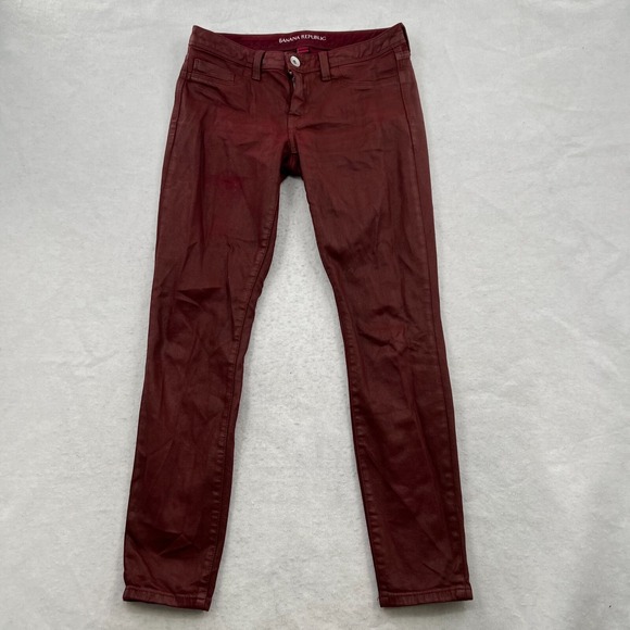 Banana Republic Slim City Red Women's Jeans Size 27 Skinny Ankle Inseam 30 - Picture 1 of 8